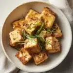 Bowl of crispy baked tofu