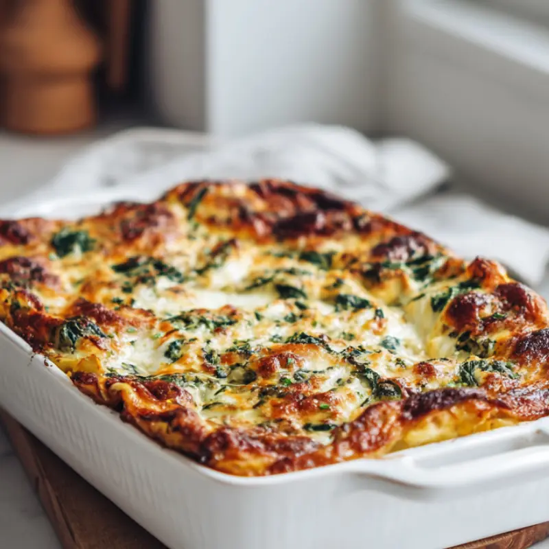 Beautiful collage showing the preparation steps for roasted pumpkin spinach lasagna — each layer fresh, colorful, and homemade.