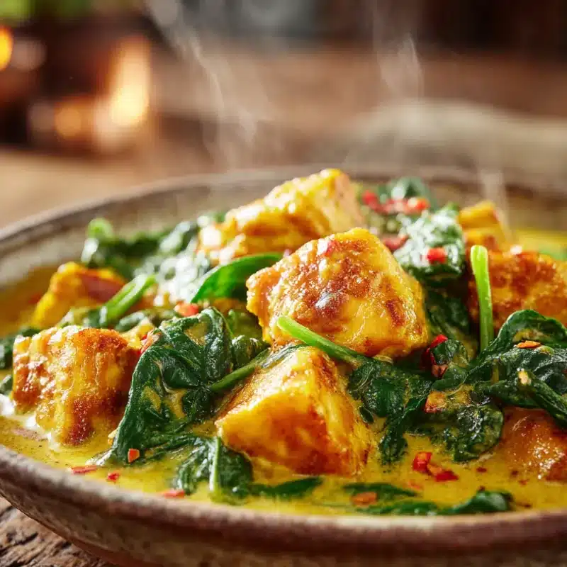 Final plated tofu curry